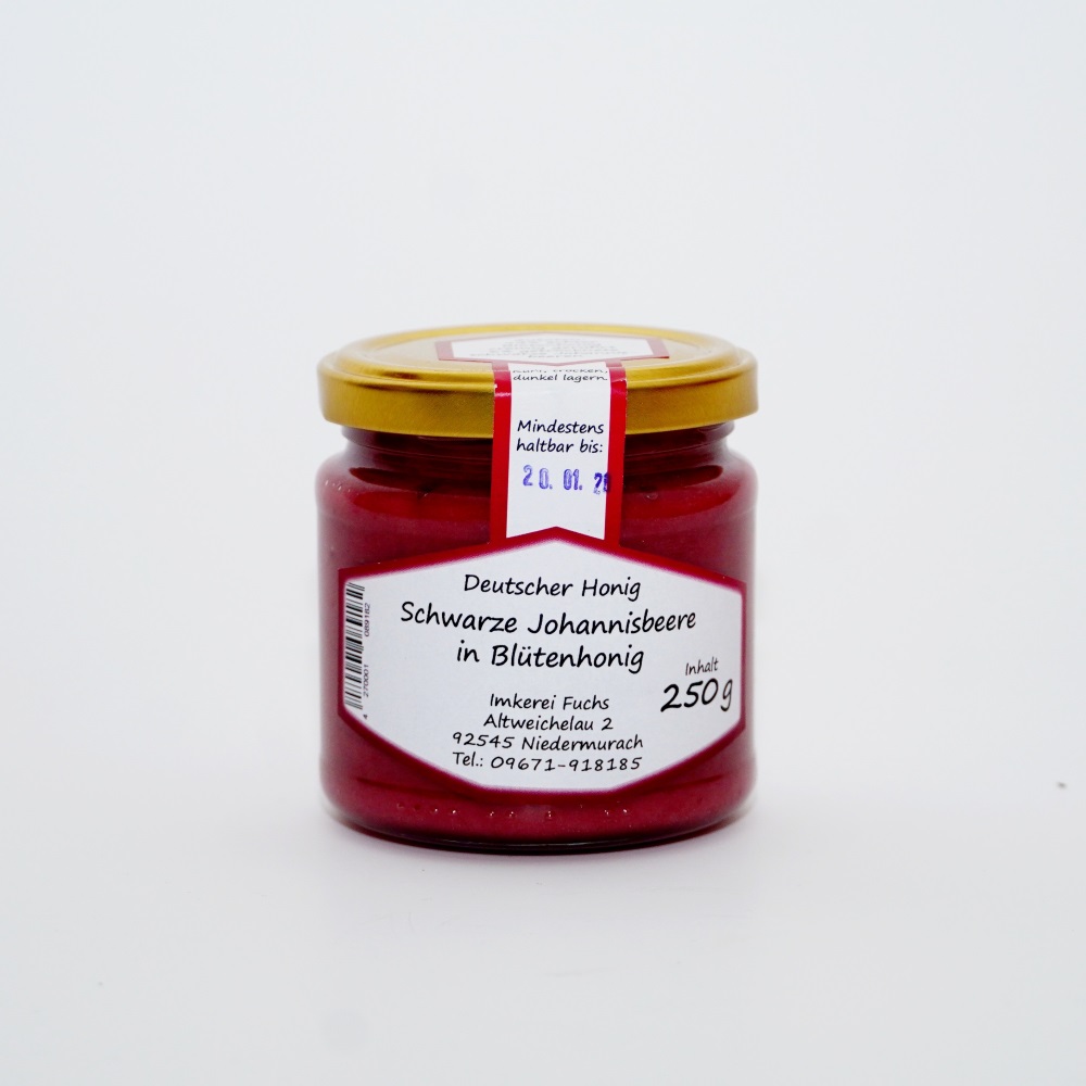 Schwarze Johannisbeere in Blütenhonig 